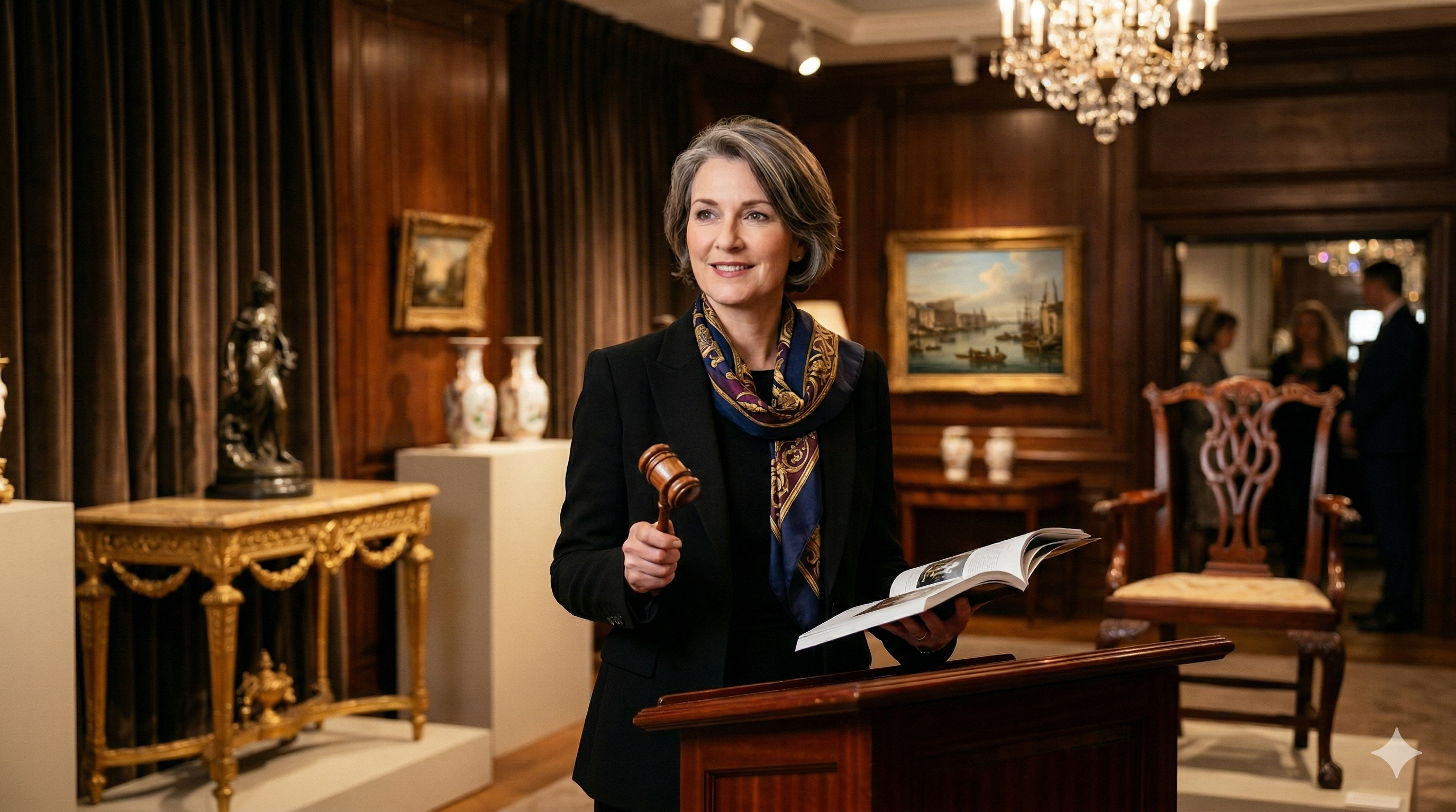 Commissaire-priseur lors d'une vente aux enchères